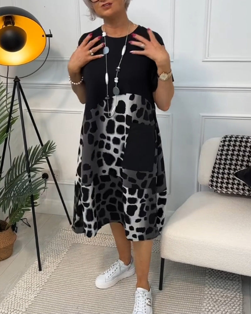 Olivia | Vestido Casual Impreso con Bolsillos