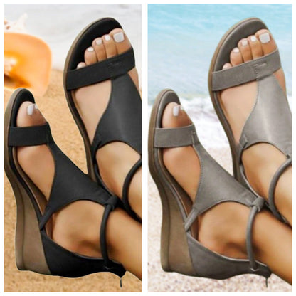 Anne – Sandalias ortopédicas de cuero con tacón