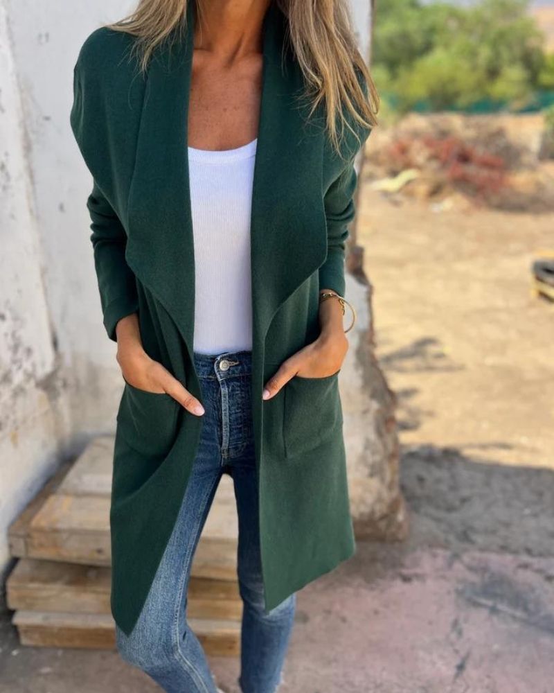 EIGONA - CHAQUETA DE PUNTO CASUAL CON SOLAPA