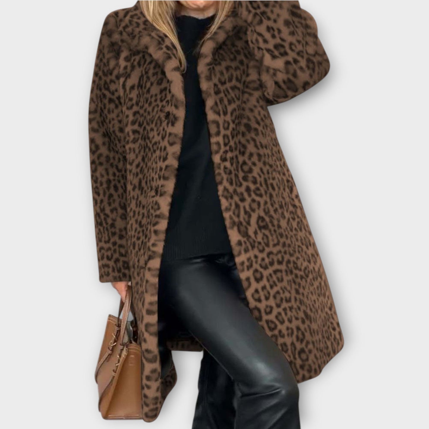 Abrigo de Piel Sintética Leopardo Luxe