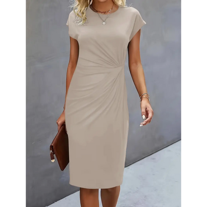 Anouk - Vestido midi formal de manga corta para mujeres