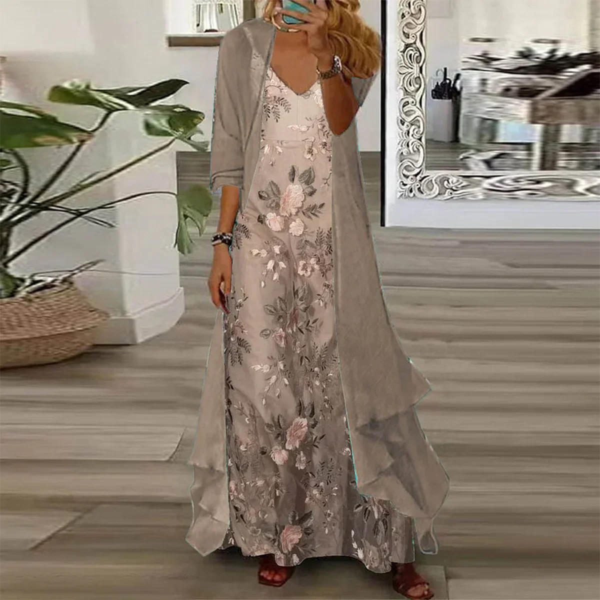 Mara | Vestido Maxi con Chaqueta (conjunto de 2 piezas)