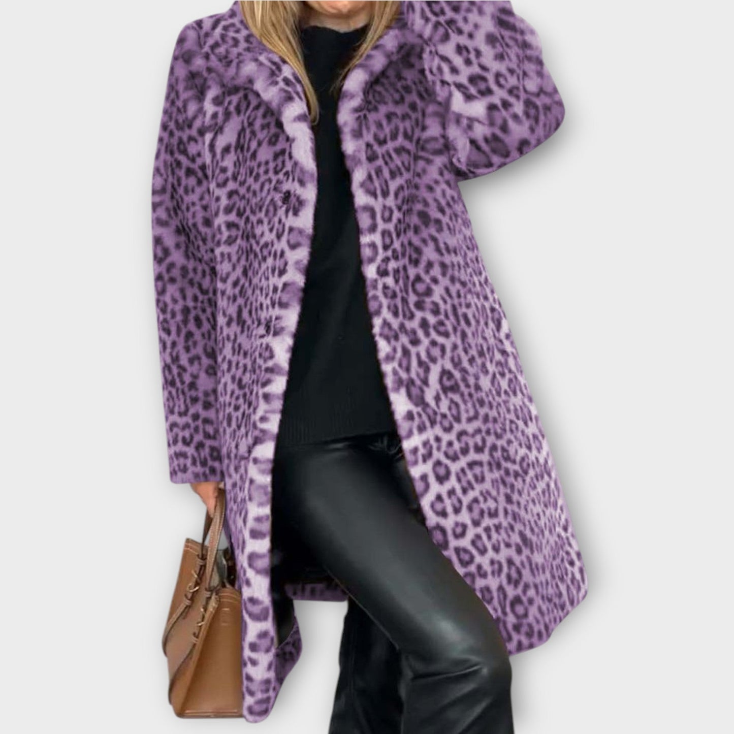 Abrigo de Piel Sintética Leopardo Luxe