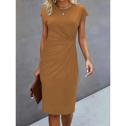 Anouk - Vestido midi formal de manga corta para mujeres