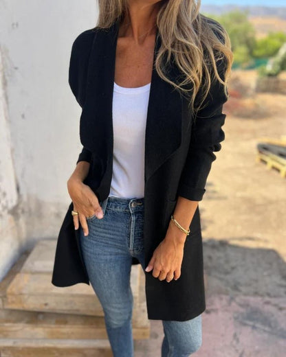 EIGONA - CHAQUETA DE CÁRDIGAN CASUAL CON SOLAPA