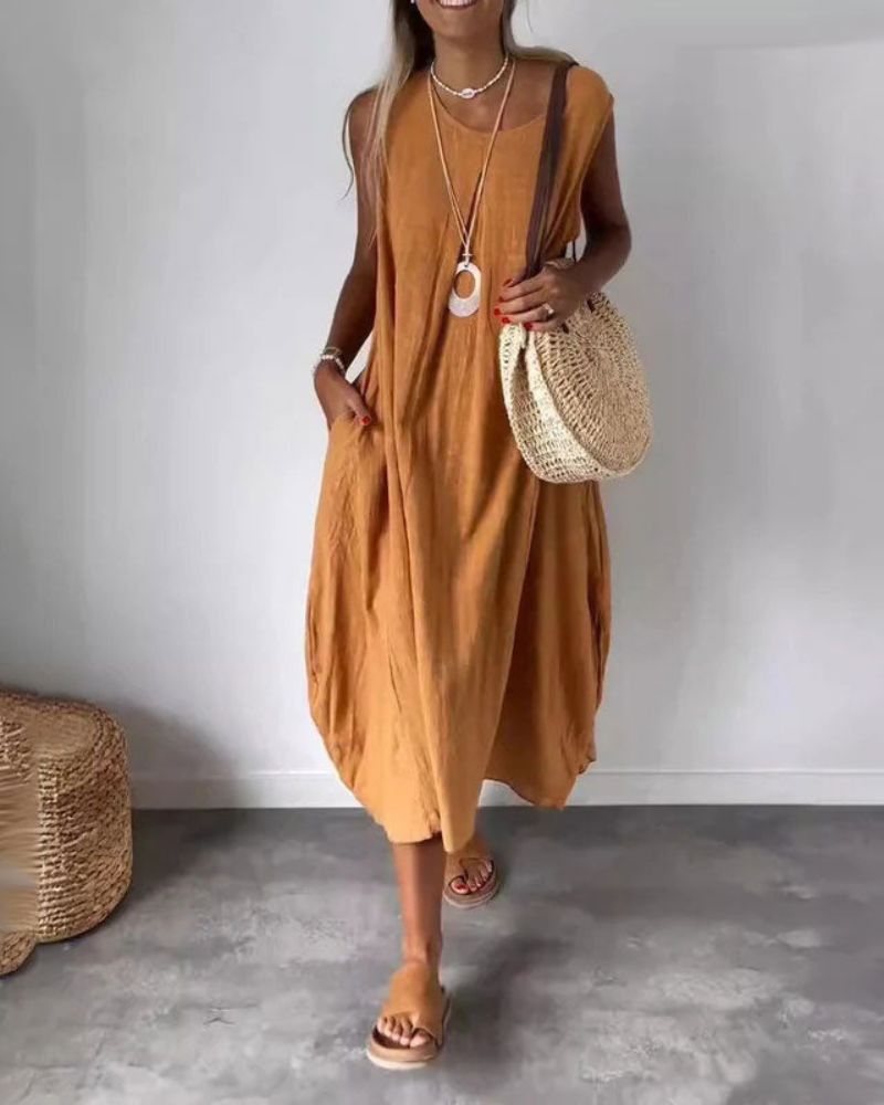 BLOME - Vestido midi boho sin mangas