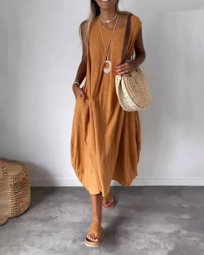 BLOME - Vestido midi boho sin mangas