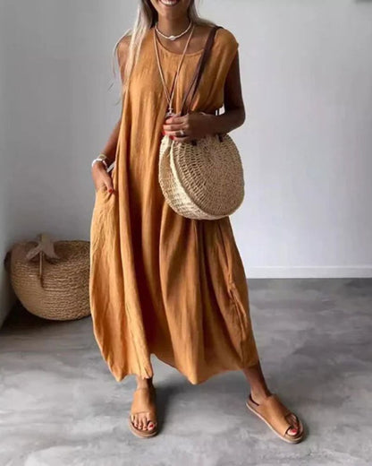 BLOME - Vestido midi boho sin mangas