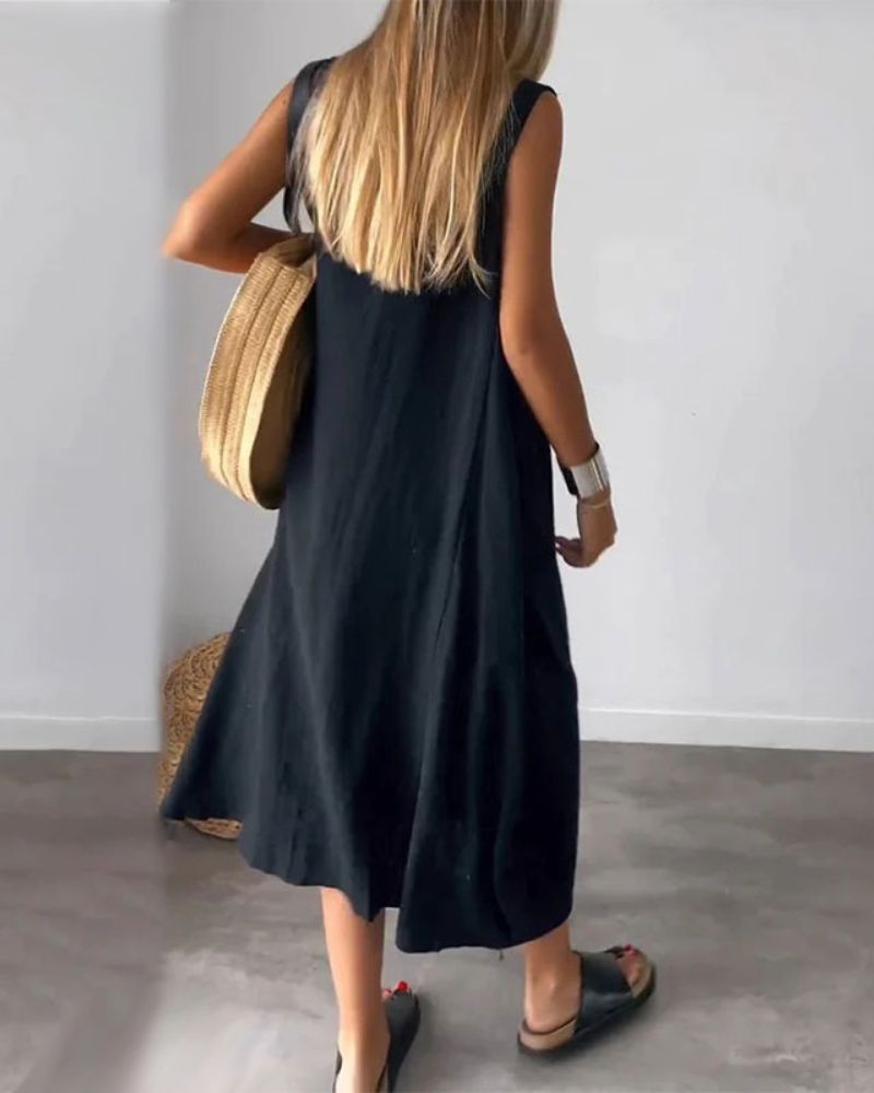 BLOME - Vestido midi boho sin mangas