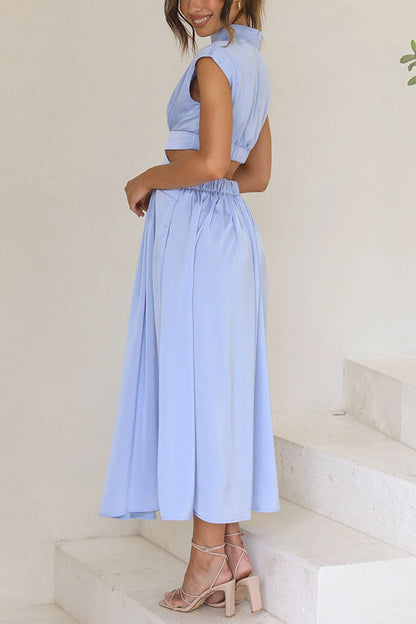 Quincy | Vestido Midi con Corte y Bolsillos