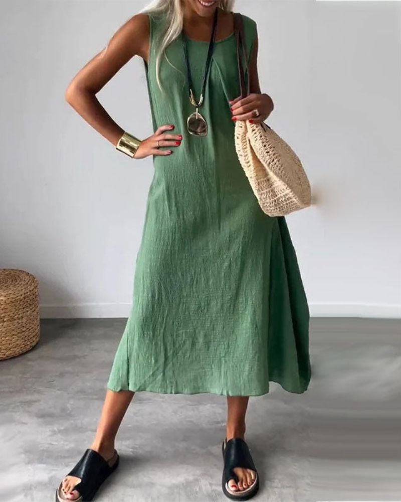 BLOME - Vestido midi boho sin mangas