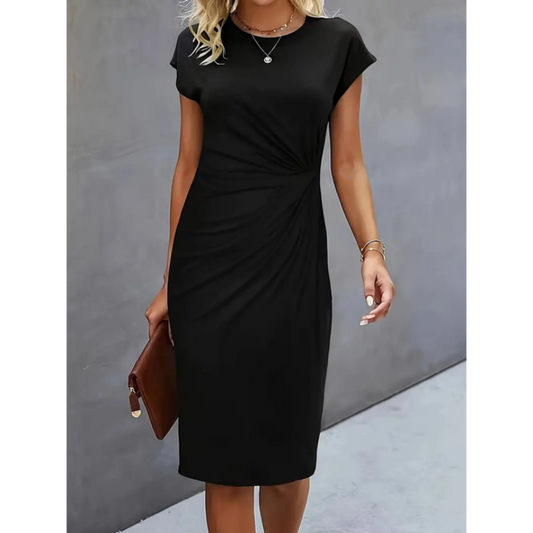 Anouk - Vestido midi formal de manga corta para mujeres