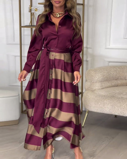 Ariana - Vestido de Elegancia Rayada