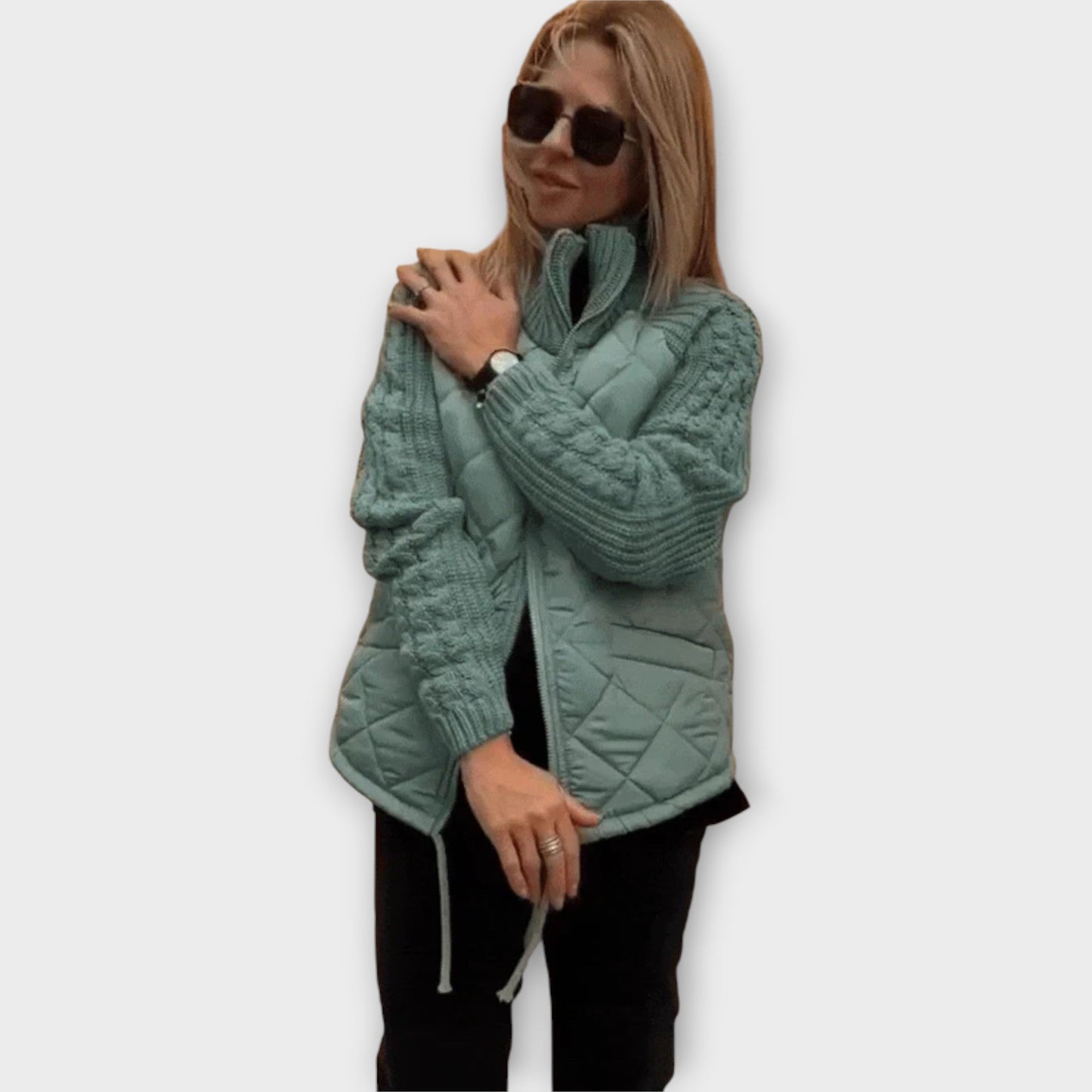 Chaqueta con Detalles de Tricot y Ajuste Moderno