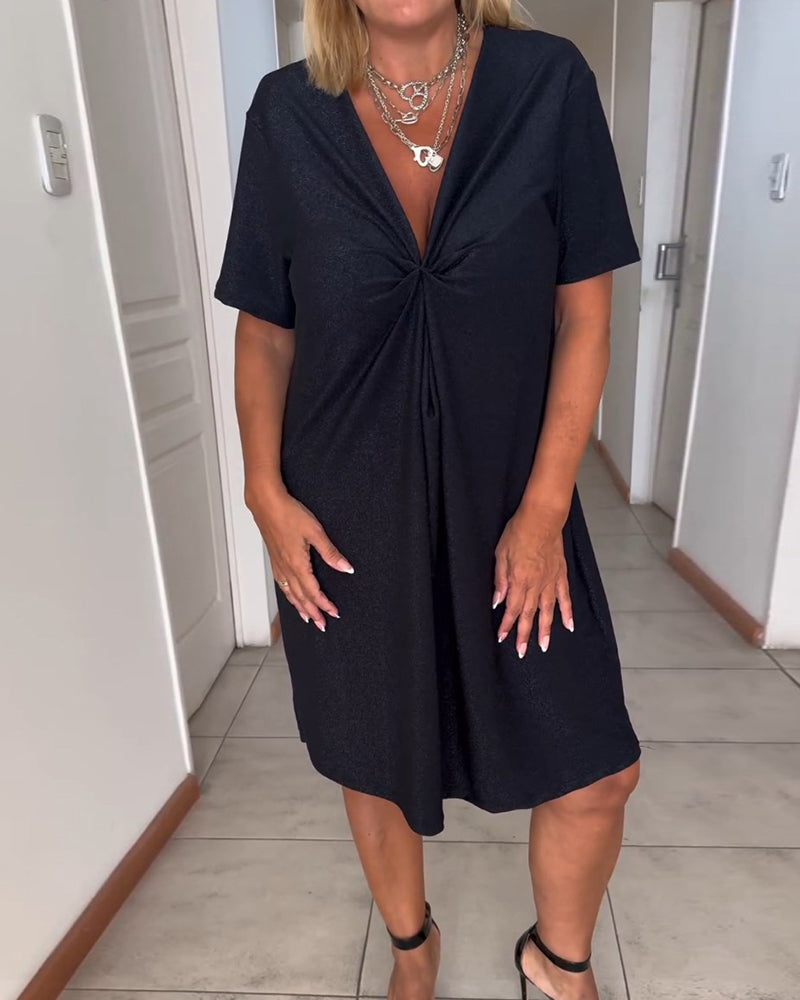 Michelle | Vestido Casual Arrugado con Escote en V