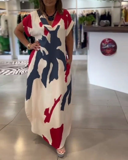 Vestido Impreso de Manga Corta