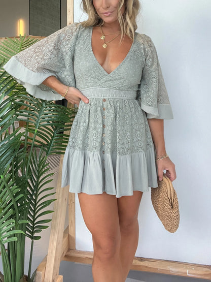 Lily - Vestido Mono de Encaje a Crochet