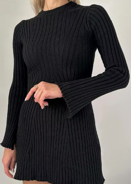 Faustine - Elegante Vestido Mini de Punto Acanalado