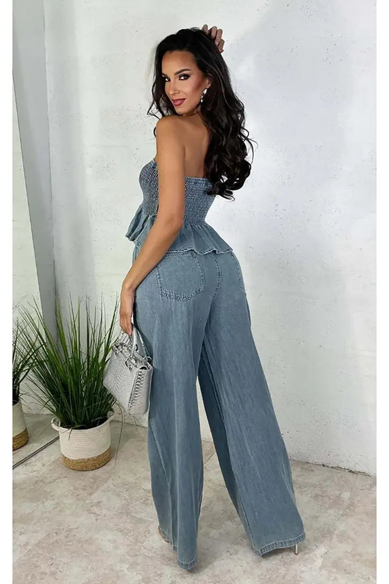 ISLA – CONJUNTO DE DENIM ESTILOSO DE DOS PIEZAS