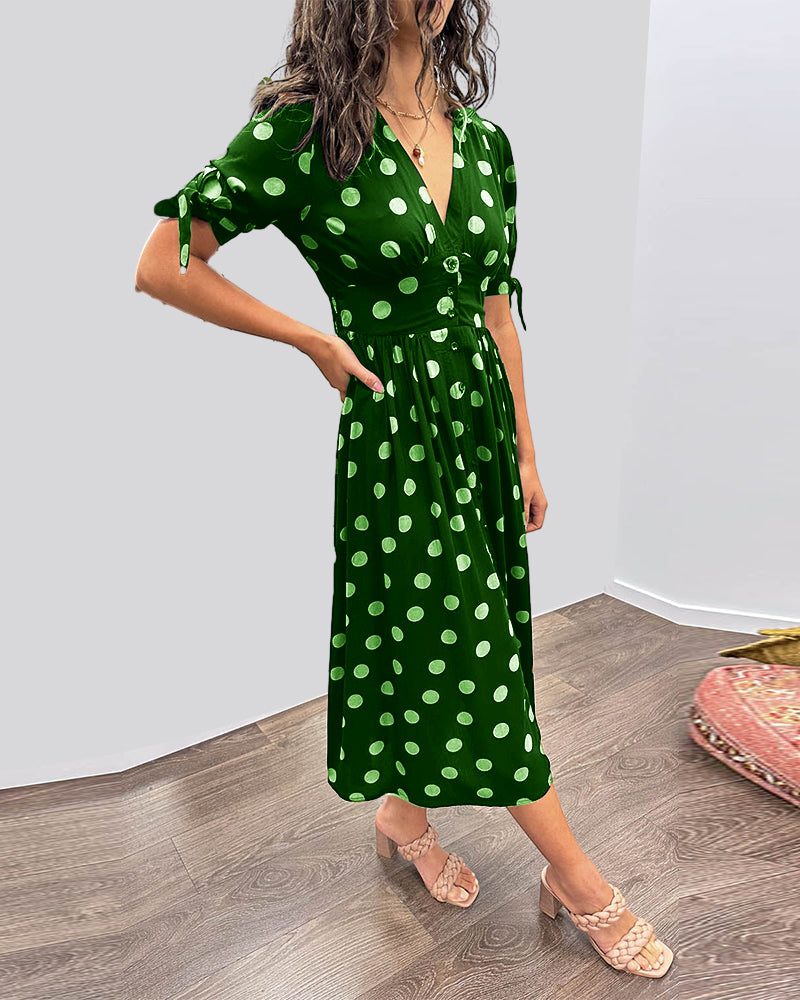Maria | Vestido de Lunares con Botones