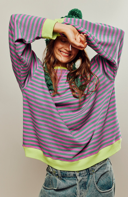 LINDA - SUÉTER OVERSIZED A RAYAS