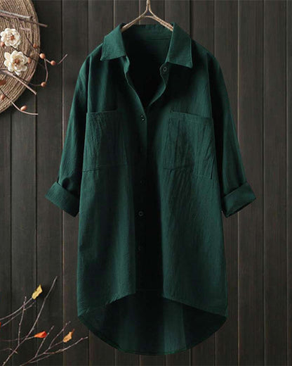 Olivia™ - Blusa Cómoda y Larga de Color Sólido