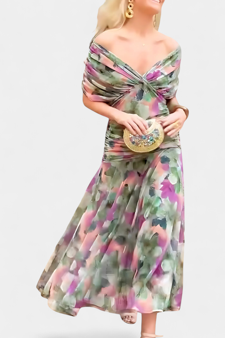 VIVIAN | VESTIDO LARGO CON ESCOTE EN V