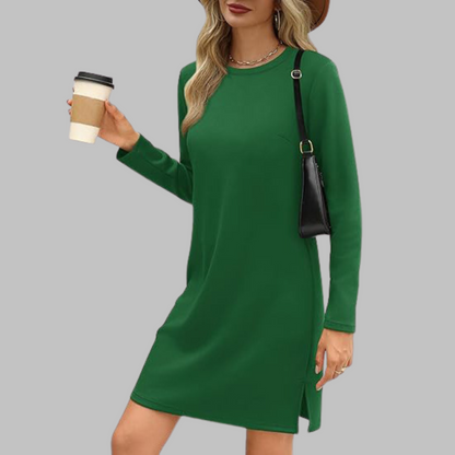 TATLO™ - Vestido mini casual de manga larga y cuello redondo