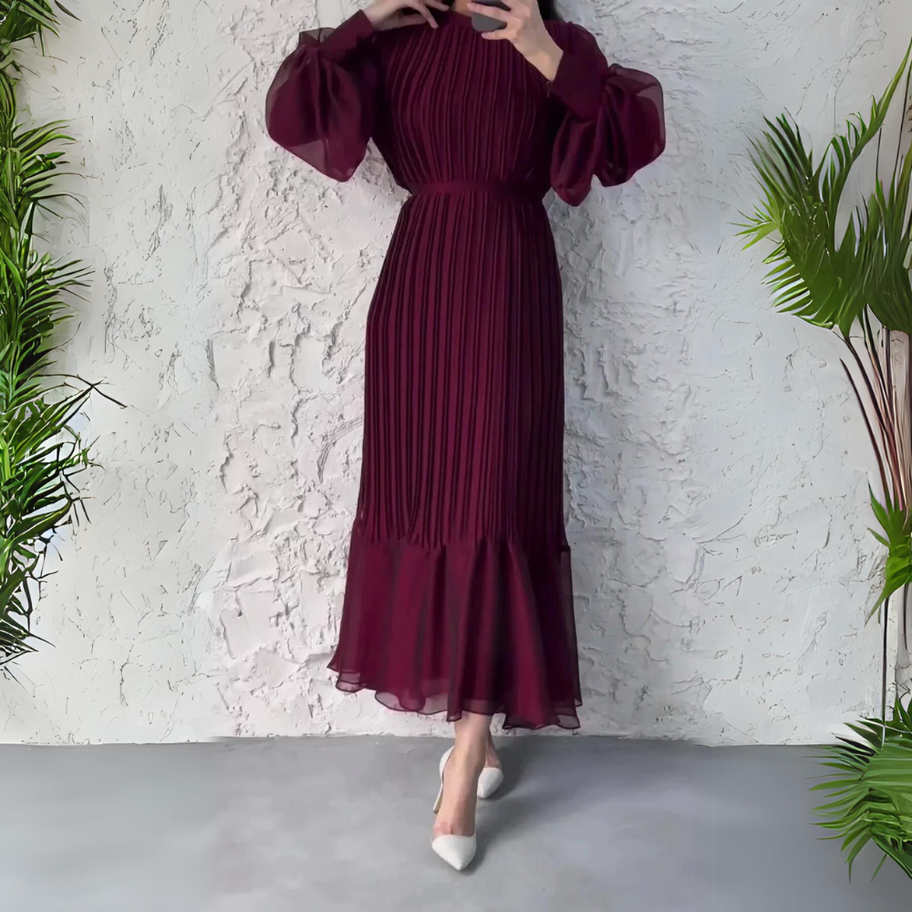 Vestido de Noche Elegante Otoñal con Detalles de Tul