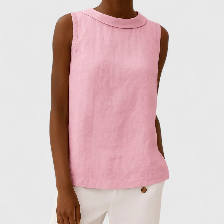 Anastine | Top Elegante con Cuello Enrollado