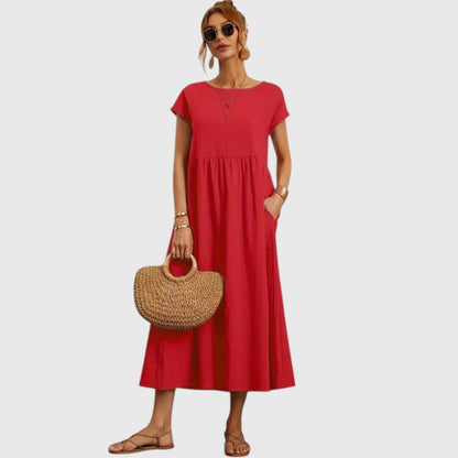 HARPER – VESTIDO MIDI DE FLUJO FÁCIL