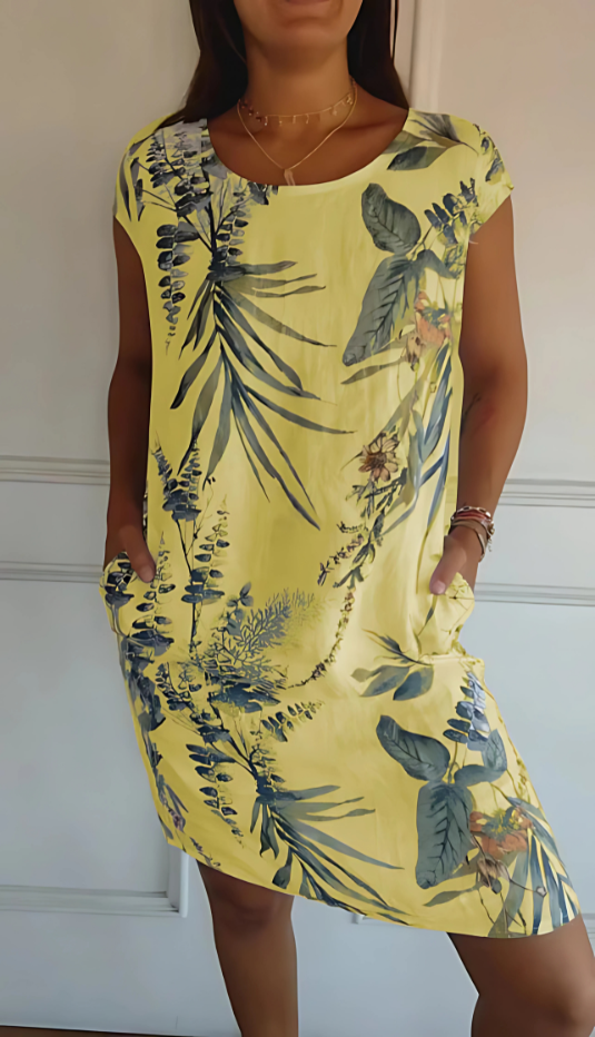 Iris - Vestido impreso casual de corte holgado hasta la rodilla