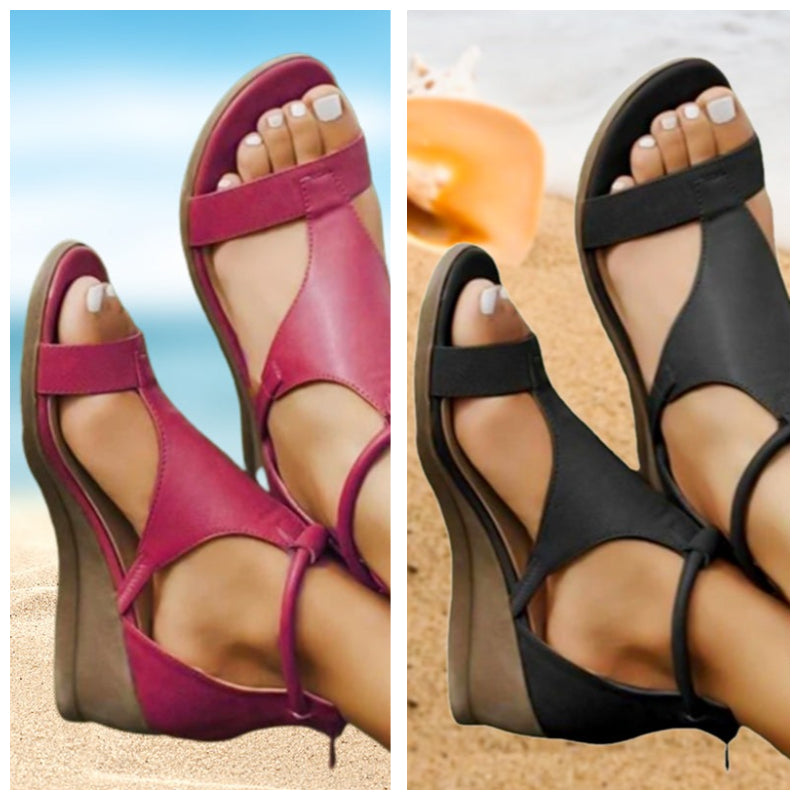 Anne – Sandalias ortopédicas de piel con tacón