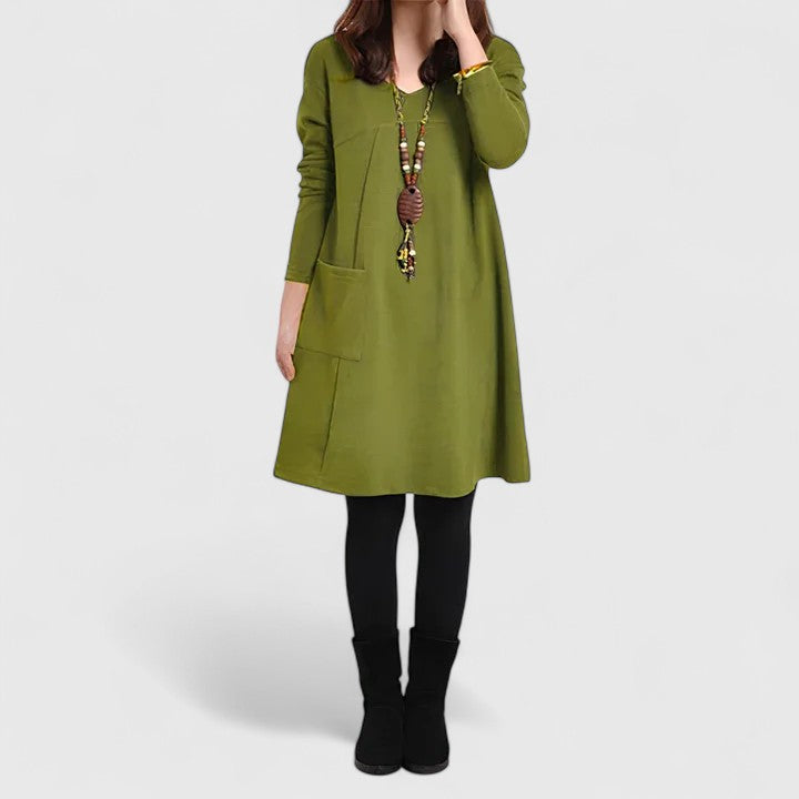 VICKY – VESTIDO A-LINE DE ELEGANCIA RELAJADA