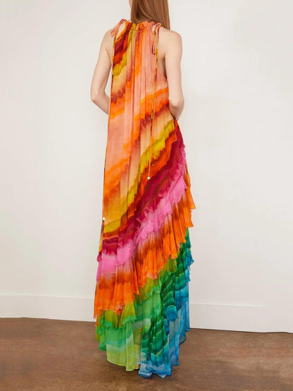 LUNA – VESTIDO CON VOLANTES IRIS EN MULTICOLOR