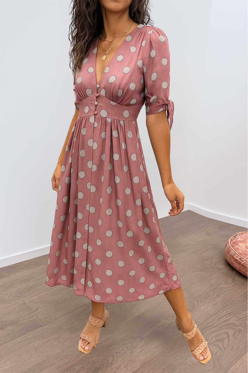 MAYA – VESTIDO MIDI POLKA SPOTLIGHT