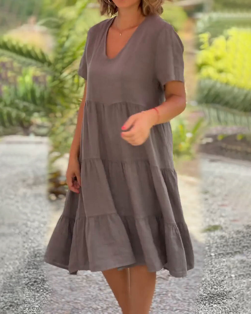 Samantha | Vestido de Viento con Escote en V y Bolsillos