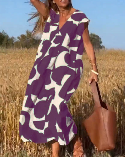 Sarinya - Vestido Impreso Con Escote en V