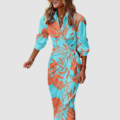 Cecilia™ Vestido Elegante de Rayas