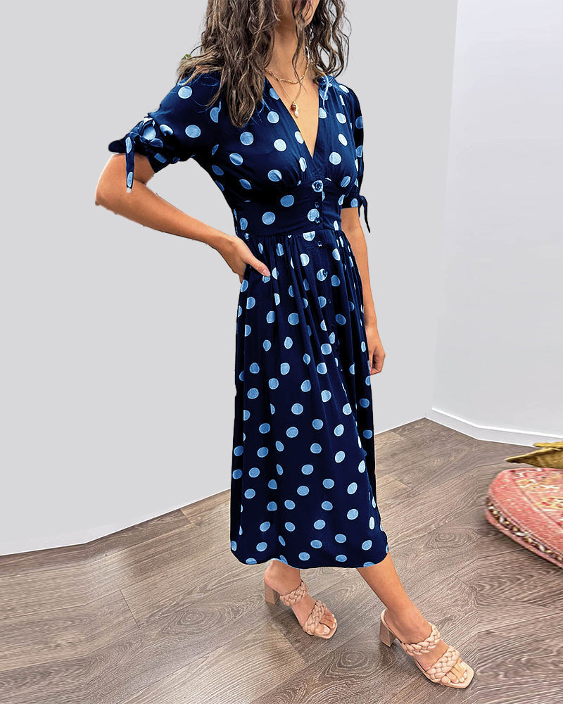 Maria | Vestido de Lunares con Botones