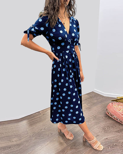 Maria | Vestido de Lunares con Botones