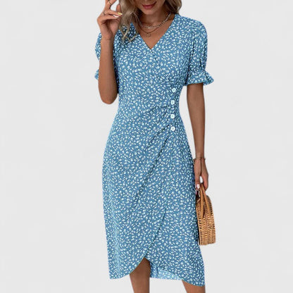 LEILA – VESTIDO ENVOLVENTE CON ENCANTO FLORAL