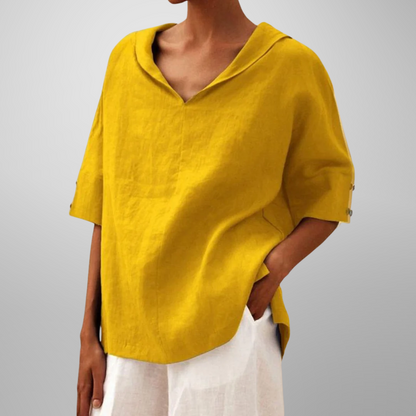 Molly – Top V-Neck con Cuello Relajado