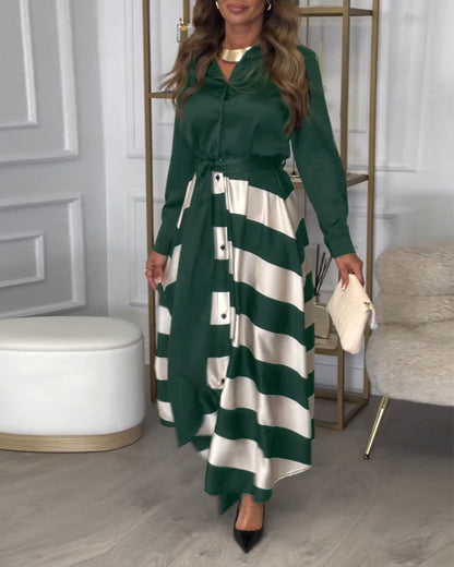 Ariana - Vestido de Elegancia Rayada