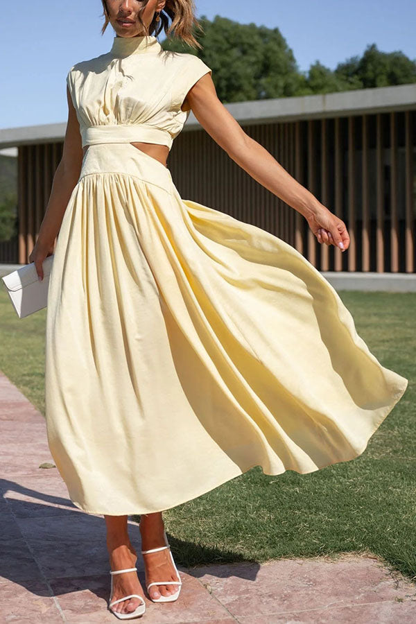 Quincy | Vestido Midi con Corte y Bolsillos
