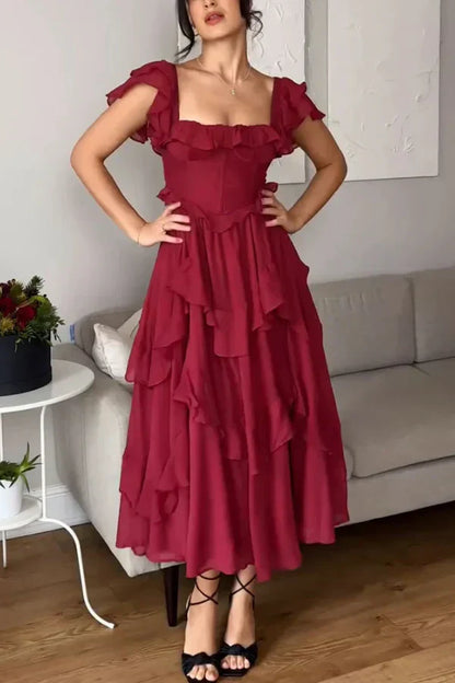 ISABELLA – VESTIDO ROMÁNTICO CON VOLANTES EN CASCADA