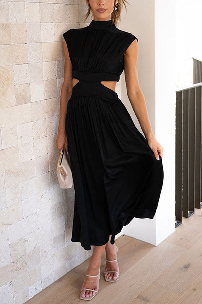 Quincy | Vestido Midi con Corte y Bolsillos