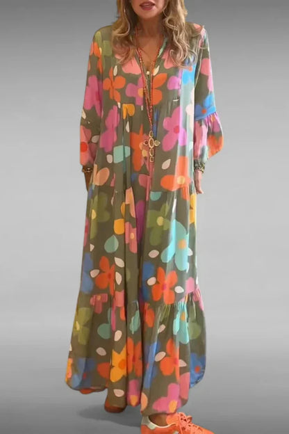Sueño Floral | Vestido Maxi de Ajuste Cómodo