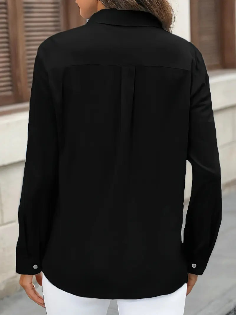 Athena - Camisa de Algodón con Bolsillos Frontales