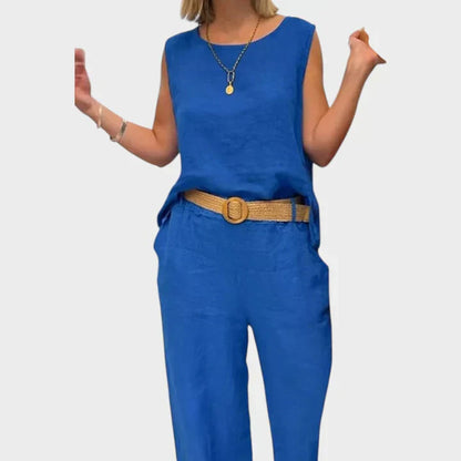 Paloma | Top sin mangas bohemio y pantalones cropped a juego